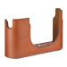 Leica Vegetable-Tanned Leather Half-Case for Q3 Camera with Additional Compartment (Cognac)