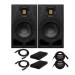 Adam Audio A4V Powered Two-Way Studio Monitor (2-Pack) with Microphone Cable (2-Pack) Bundle