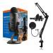 Blue Microphones Yeti Microphone (Blackout) with Boom Arm Stand, Pop Filter and Shock Mount