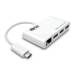 Tripp Lite U460-003-3AG-C 3-Port USB-C to USB-A Portable Hub with Gigabit Ethernet Port (White)