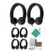 Hamilton Buhl Flex-Phones, Foam Headphones (Black, 6 pack) & Accessory Bundle