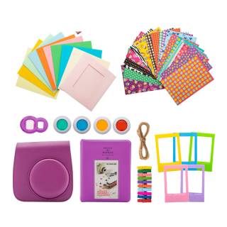 Focus Camera Mini 9 Camera Accessory Bundle with Groovy Case, Album, Frames, Stickers, Filters & Hanging Frame (Purple)