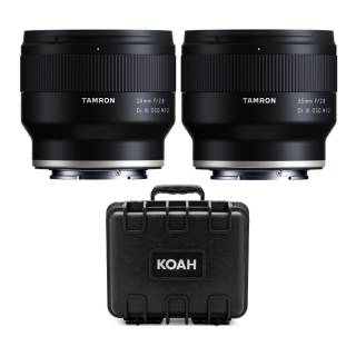 Tamron 24mm and 35mm f/2.8 Di III OSD Wide-Angle Prime Lenses for Sony E-Mount with Koah Hard Case