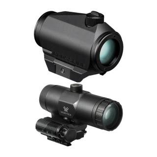Vortex Crossfire II Bright Red Dot Sight with Multi-Height Mount System and VMX-3T Reflex Sight Magnifier