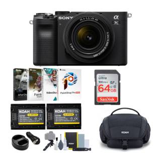 Sony Alpha a7C Full-Frame Compact Mirrorless Camera with FE 28-60mm Lens (Black) Essentials Bundle