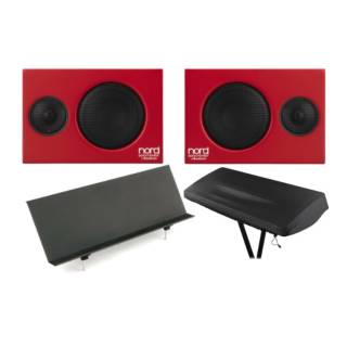 Nord Piano Monitors V2 Active Stereo Speakers (Pair) Bundle with Nord Music Stand V2 and Knox Gear Dust Cover