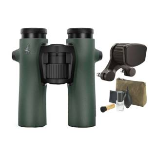 Swarovski NL PURE 8x32 Binocular (Green) Bundle with Forehead Rest & Cleaning Kit