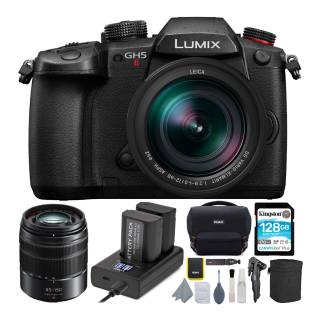 Panasonic Lumix GH5 Mark II Mirrorless Camera with 12-60mm f/2.8-4 Lens and LUMIX H-FS45150AK 45-150mm Lens bundle