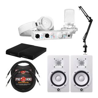 Arturia MiniFuse Recording Pack (White) with EF1 Headphones, CM1 Microphone, Microphone Boom Arm