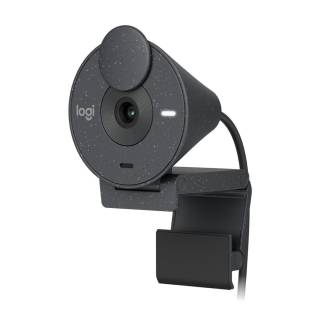 Logitech Brio 300 Graphite 1080P Auto Light Correction, Mic, and USB-C Connectivity Webcam