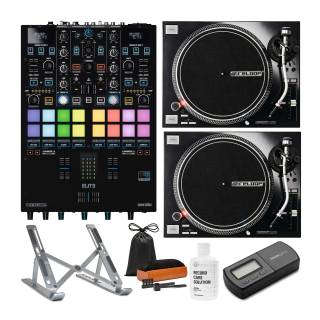 Reloop Elite High Performance DVS Mixer with Reloop MK2 DJ Turntables (Pair) and Cleaning Kit Bundle