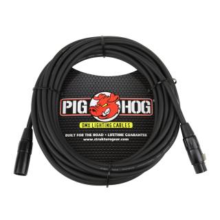 Pig Hog PHDMX25 3-Pin DMX Lighting Cable (Black, 25-Feet)