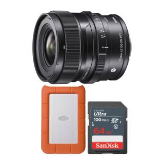 Sigma 20mm F2 Contemporary DG DN for L Mount with 1TB Hard Drive and 64GB Memory Card