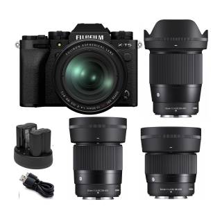 Fujifilm X-T5 Mirrorless Camera with XF16-80mmF4 R OIS WR Lens (Black)