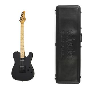 Schecter PT Electric Guitar in Gloss Black with Schecter Universal Hard Shell Carrying Case