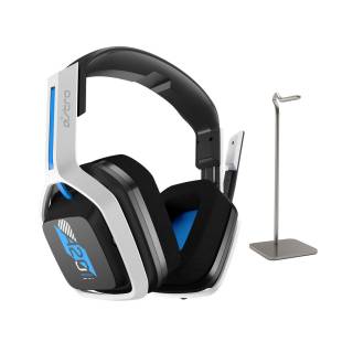 A20 Wireless Headset Gen 2 (PlayStation) Bundle with Metal Alloy Headphone Stand - White