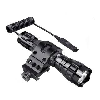 Tactical Rechargeable Flashlight with Picatinny Rail Mount