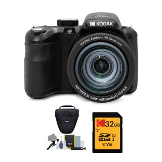 KODAK PIXPRO AZ421 Astro Zoom 16MP Digital Camera (Black) with 32GB SD Memory Card and Holster Bag