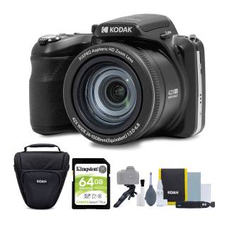 Kodak Pixpro AZ425 Astro Zoom 20MP Camera with 42x Zoom (Black) with 64GB SD Card and Accessory Kit