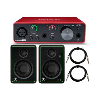 Mackie CR3-X Series 3" Studio Monitors (Pair) with Focusrite Scarlett Solo Audio Interface Bundle