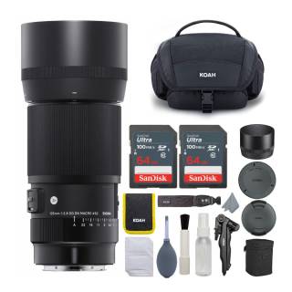 Sigma 105mm f/2.8 Art DG DN Macro Lens for Sony E-Mount with 64 SD Memory Cards and Camera Bag