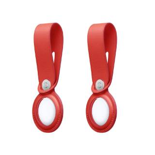 Apple - AirTag Leather Loop (Red) 2-Pack