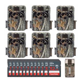 Browning Trail Cameras Dark Ops Extreme 16MP Game Camera (6-Pack) with 12 16GB Card and Card Reader