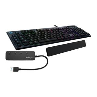 Logitech G815 Lightsync RGB Mechanical Gaming Keyboard (GL Tactile) Bundle with Free Palm Rest and 4-Port 3.0 USB Hub