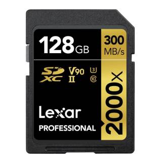 Lexar Professional SDXC Memory Card, 2000x 128GB, Class 10, UHS-II, U3 W/O Reader