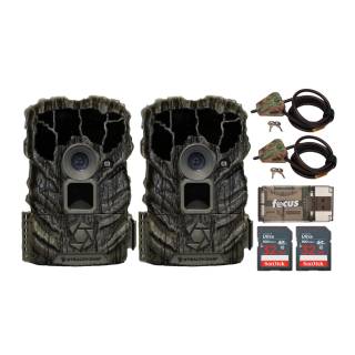Stealth Cam Browtine 14MP Trail Camera with Video (2-Pack) with Locking Cable (2-Pack) Bundle