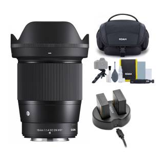 Sigma 16mm F1.4 Contemporary DC DN Lens for Fuji X Mount with X Series Battery and Accessory