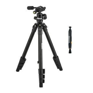 Nikon 16749 Compact Outdoor Four-Section Aluminum Alloy Tripod (Black) with Cleaning System Bundle-4d30ab8e6c373338.jpg