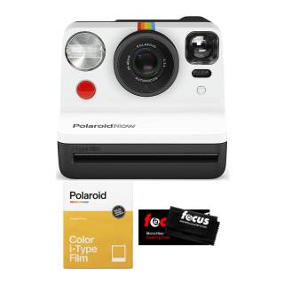 Polaroid Originals Now i-Type Instant Film Camera (Black and White) with Instant Film and Cloth