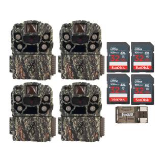 Browning Strike Force Full HD Trail Camera w/ 32 GB Memory Card and Card Reader (4-Pack)