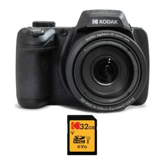 Kodak PIXPRO AZ528 16MP Astro Zoom Digital Camera with 52x Optical Zoom (Black) with Kodak 32GB SD card bundle