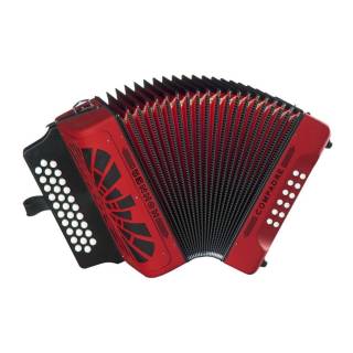 Hohner Compadre FBbEb Accordion in Red with Gig Bag