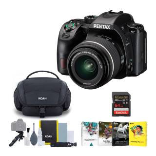 Pentax KF DSLR Camera (Black) & PENTAX DA L 18-55mm F3.5-5.6 AL WR Lens, Accessory Kit, Photo Edit Software, Memory Card
