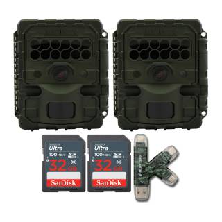Reconyx HyperFire 2 Covert IR Camera (OD Green) w/ 32 GB SD Card and Card Reader (2-Pack)