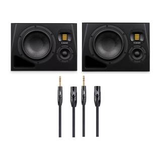 Adam Audio A8H Powered 3-Way Studio Monitor (Left and Right) with Cables