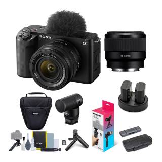 Sony Alpha ZV-E1 Full-frame Mirrorless Vlog Camera (28-60, 50mm Lenses, Vlogger Accessory Kit, & Shotgun Mic Kit -Black)-5be267e327f6213d.jpg