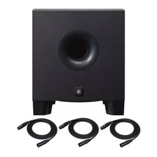 Yamaha HS8S 150 Watt Professional Powered Subwoofer, Black with XLR Cables