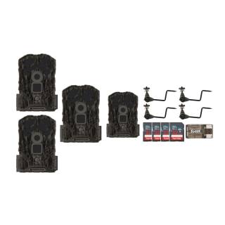 Stealth Cam Browtine 14MP Camera (3-Pack) with Trail Camera Camera Holder and Memory Card Bundle