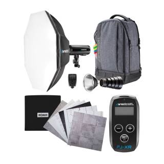 Westcott FJ200 Strobe 1-Light Backpack Kit with FJ-X3 S Wireless Trigger w/Wireless Receiver & Backdrop Boards