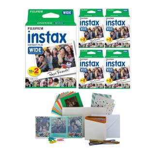 Fujifilm instax Wide Instant Film Twin Pack (40 Exposures) Bundle with PhotoBox and Acrylic Frames