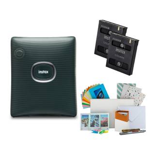 Fujifilm INSTAX Square Link Instant Printer (Green) With Film Kit and Square Film Twin Pack