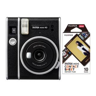 Fujifilm Instax Mini 40 Instant Film Camera with Fujifilm Instax Mini 40 Contact Sheet Instant Film (10-Pack)