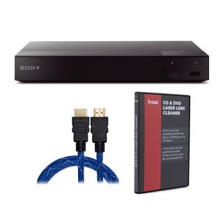 Sony 4K Upscaling 3D Streaming Blu-Ray Disc Player (Black) with HDMI Cable and Lens Cleaner