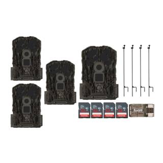 Stealth Cam Browtine 14MP Camera (3-Pack) with Trail Camera, Camera Holder Posts (4-Pack) Bundle