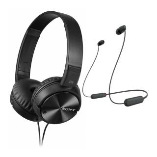 Sony MDRZX110NC Noise Cancelling Headphones, Black bundle