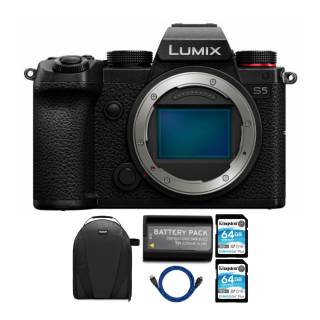 Panasonic LUMIX S5 4K Mirrorless Full-Frame L-Mount Camera (Body Only) Essentials bundle